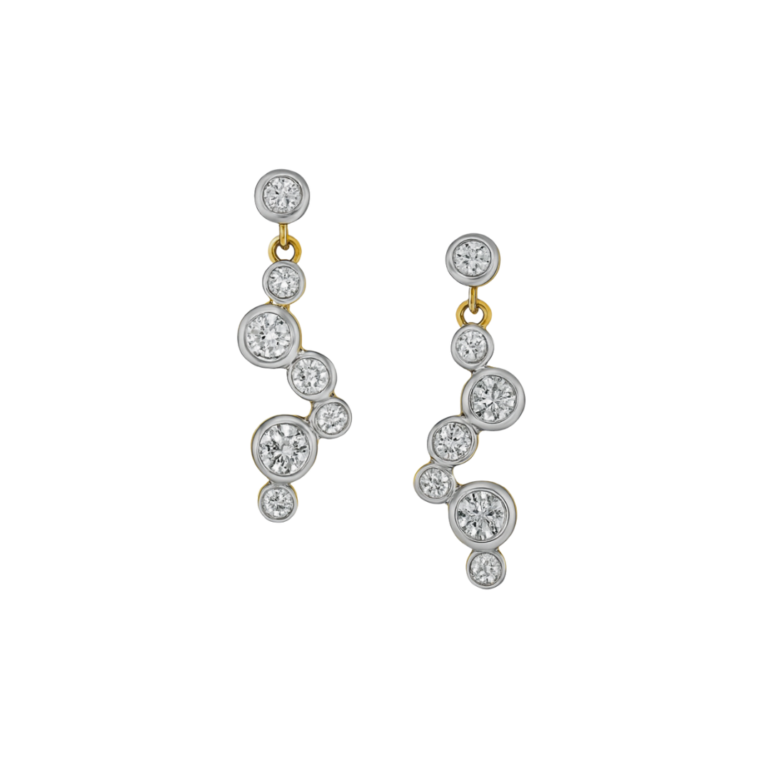 Waterlily Diamond Drop Earrings