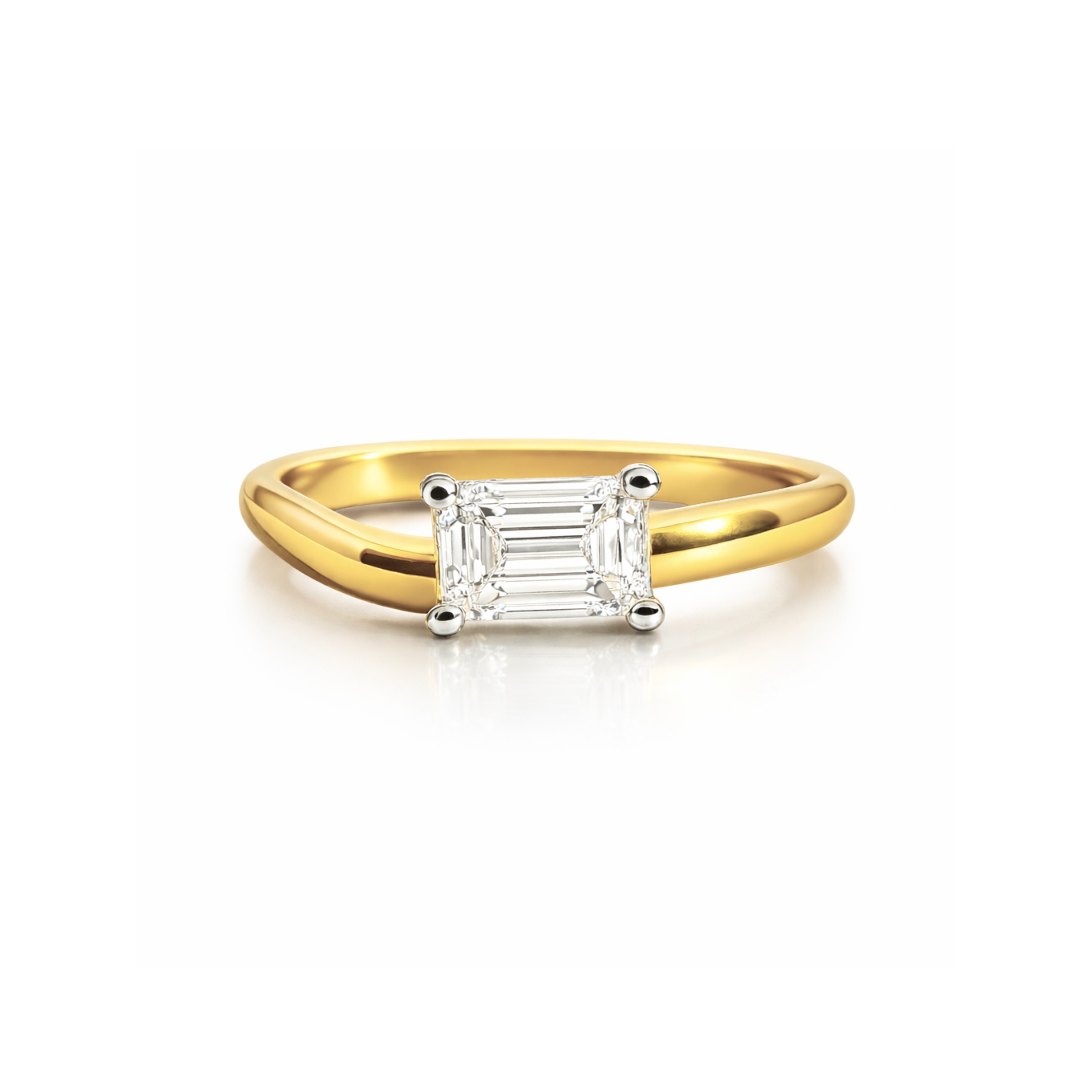 East-West Emerald Cut Ring - Appleby Jewellers Dublin