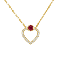 Ruby Heart Diamond Necklace