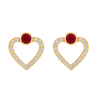 Ruby and Diamond Heart Pendant in 14ct Gold