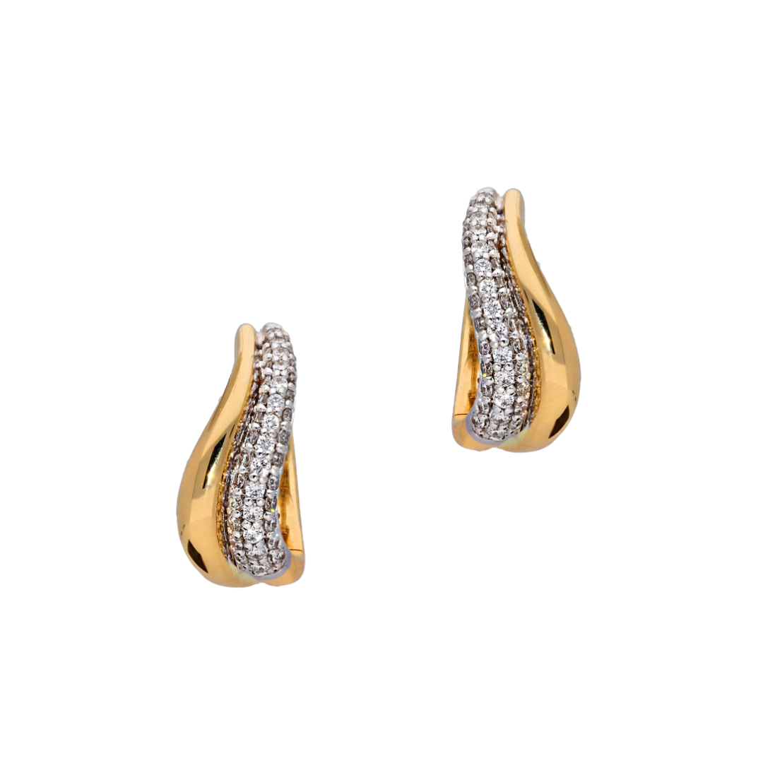 The Wave Diamond Hoop Earrings - Appleby Jewellers Dublin