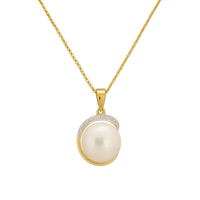 Pearl & Diamond Halo Pendant