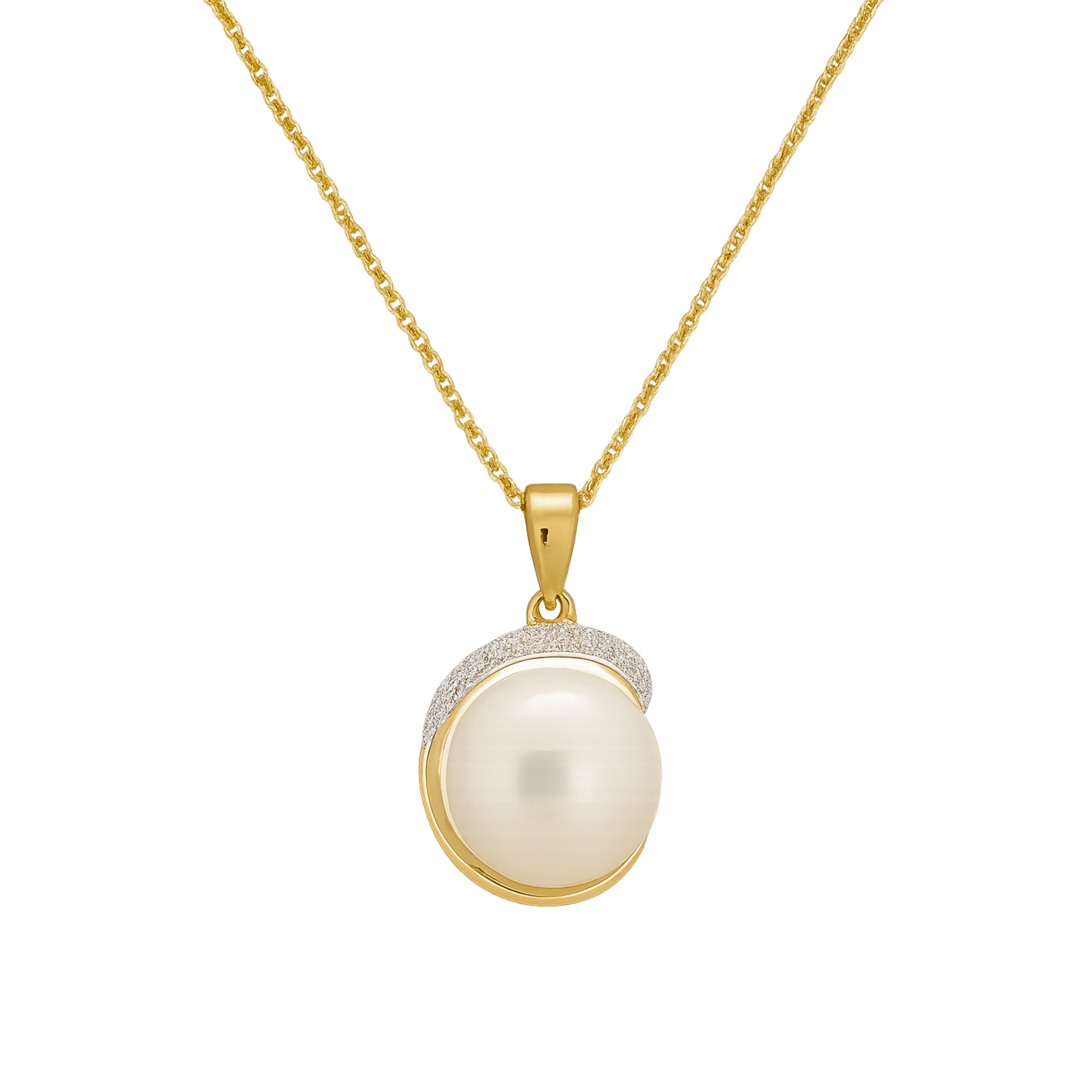 Pearl & Diamond Halo Pendant