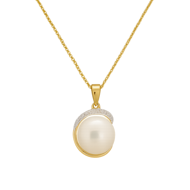 Pearl & Diamond Halo Pendant