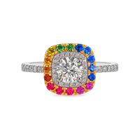 Rainbow Sapphire Engagement Ring