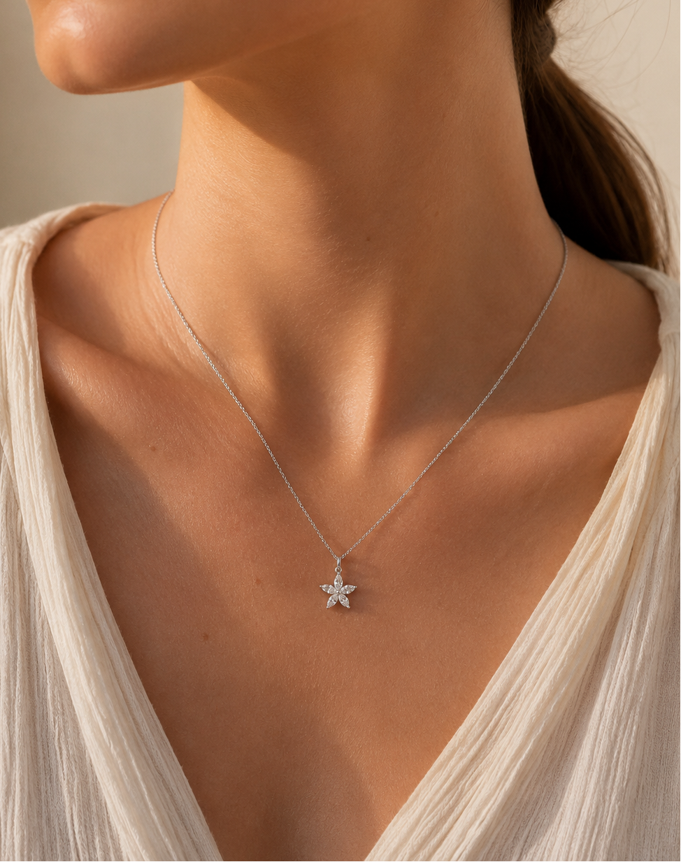 Winter Star Marquise Diamond Pendant