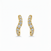 Wave Diamond Earrings — 18ct Yellow Gold