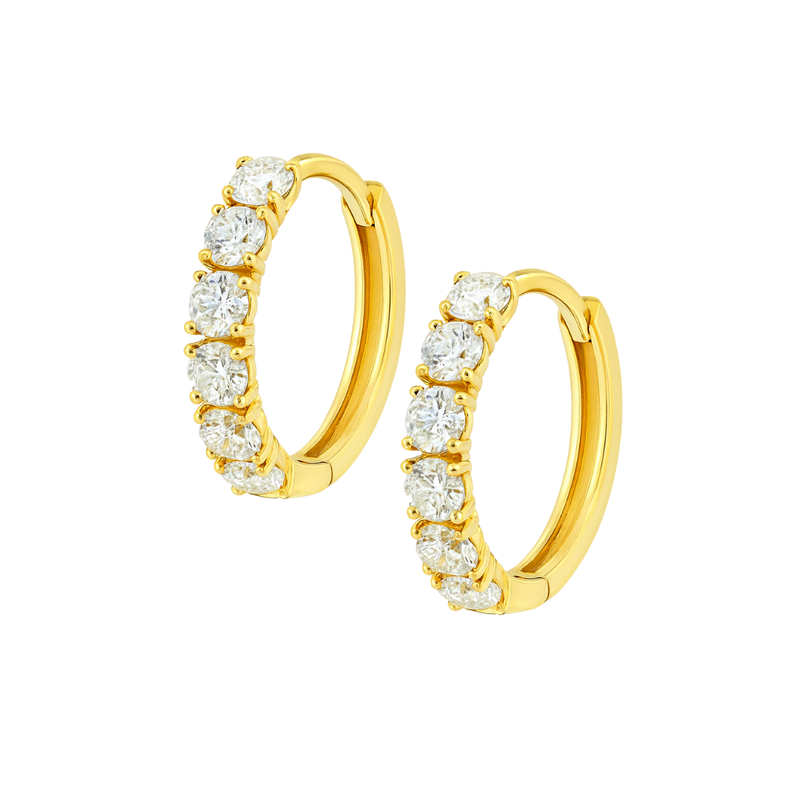 18ct Gold Diamond Huggies