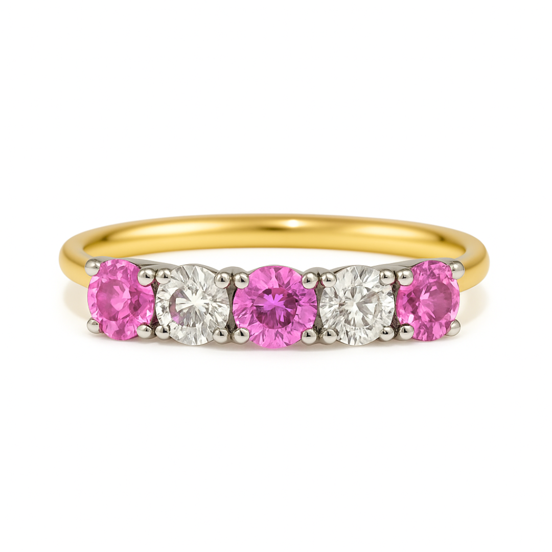 The Arc Pink Sapphire and Diamonds