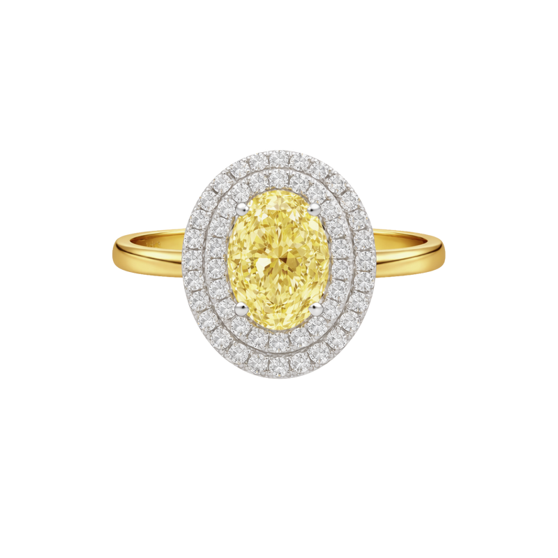 The Grand Corrine – Yellow Diamond Halo Ring - Appleby Jewellers Dublin