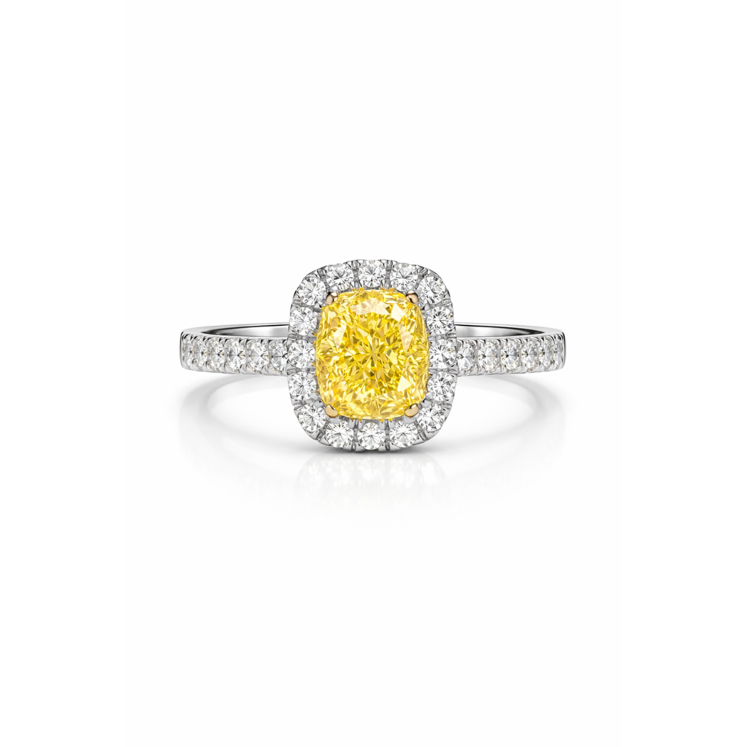 Yellow diamond ring from Appleby Jewellers Dublin featuring a bright yellow diamond set in a elegant band.