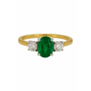 Tulip Emerald and Diamond Ring