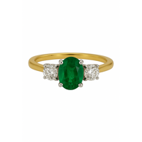 Tulip Emerald and Diamond Ring