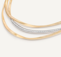 MARRAKECH Three-Strand Coil Necklace With Diamond Bar