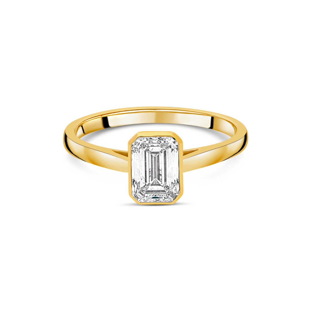 Emerald Cut Bezel Ring (1.00ct)