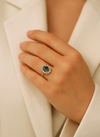 Green Sapphire Flower Ring