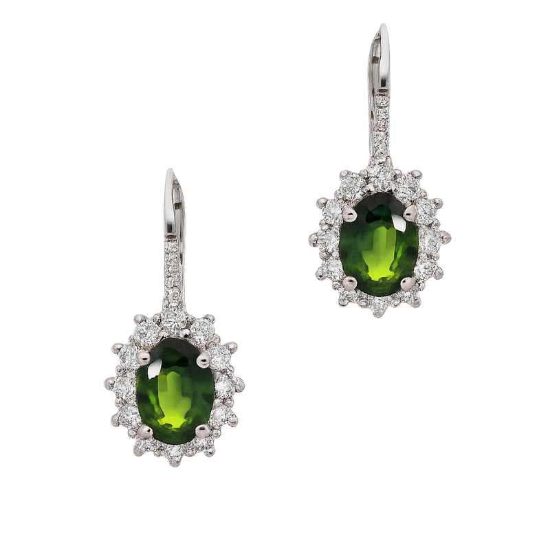 Green Sapphire and Diamond Earrings - Appleby Jewellers Dublin