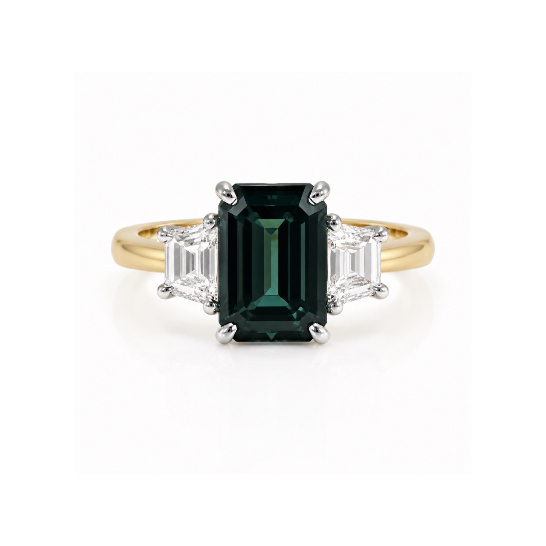 Tranquility Green Sapphire and Diamond Ring