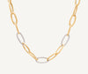 JAIPUR  18ct yellow gold elongated link necklace with pavé diamond links