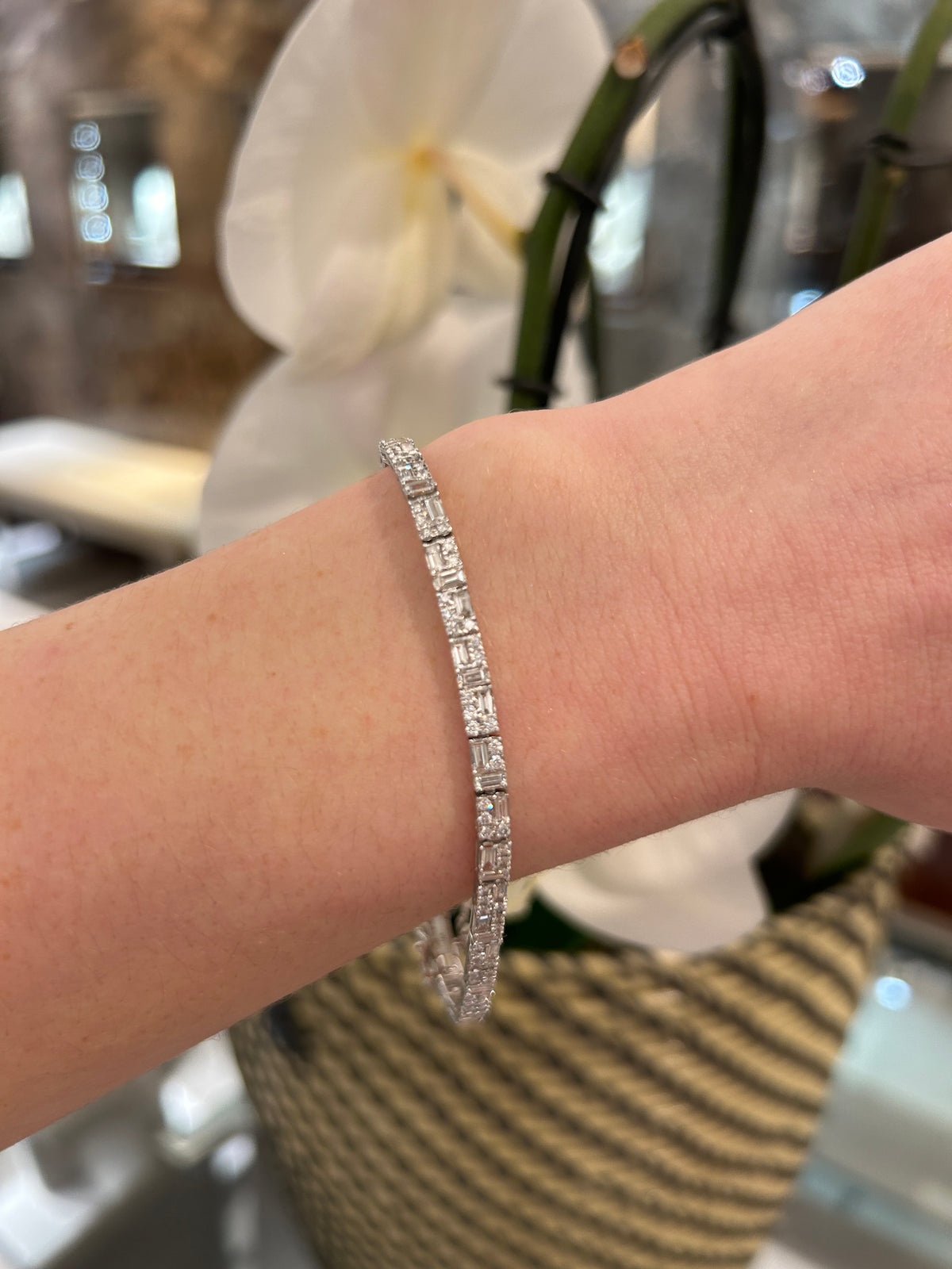 Baguette & Round Brilliant Diamond Bracelet - Appleby Jewellers Dublin