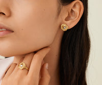 JAIPUR LINK Floral Studs With Diamond Centre