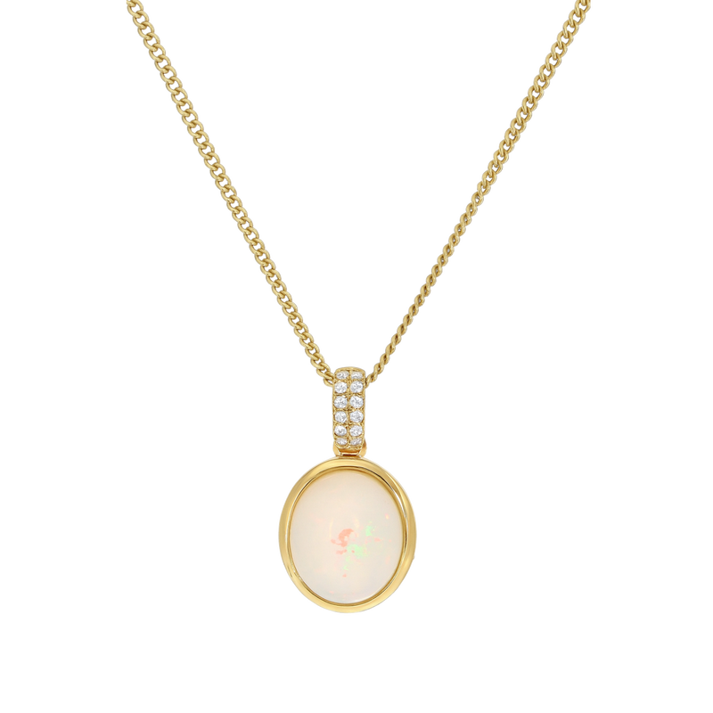 Opal and Diamond Bale Pendant
