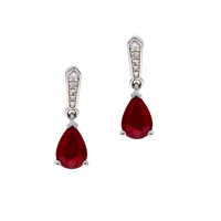 Ruby and Diamond Drop Earrings