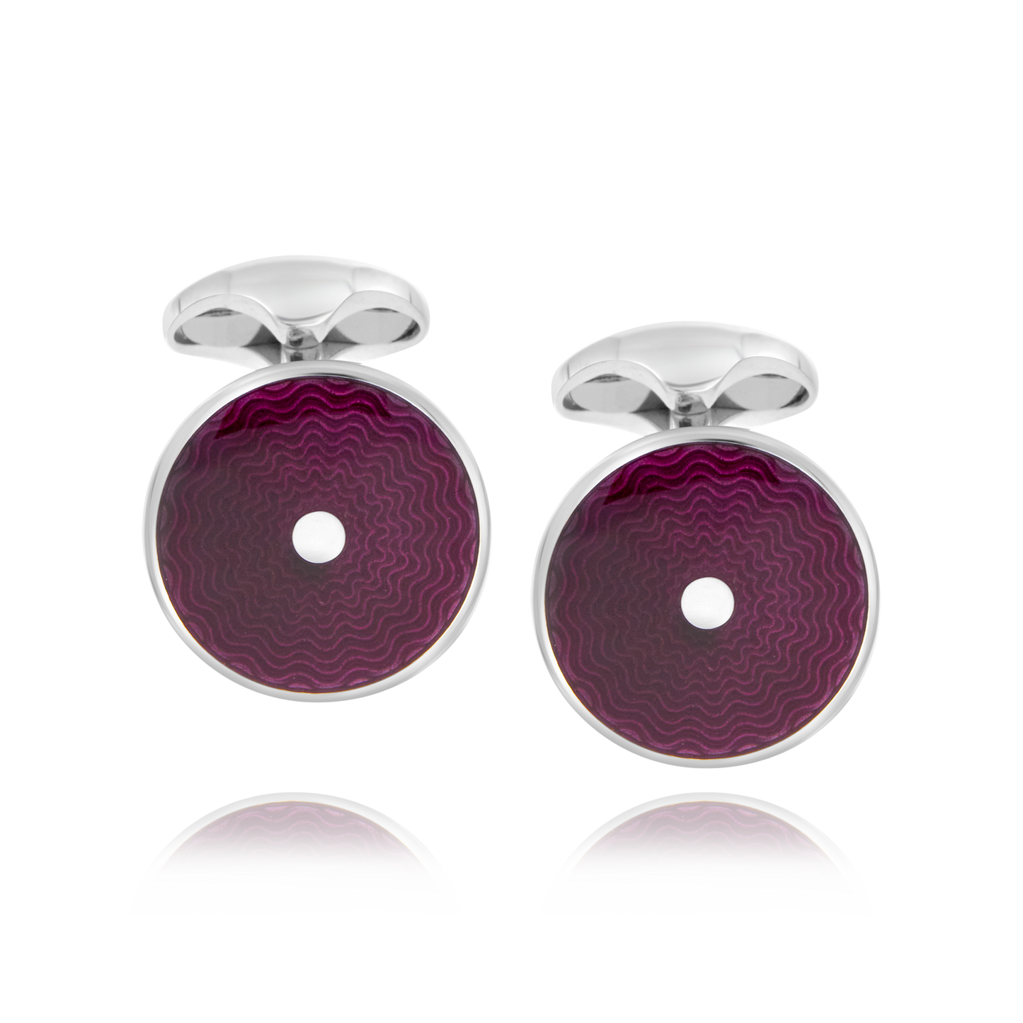 Silver Cufflinks with Purple Enamel