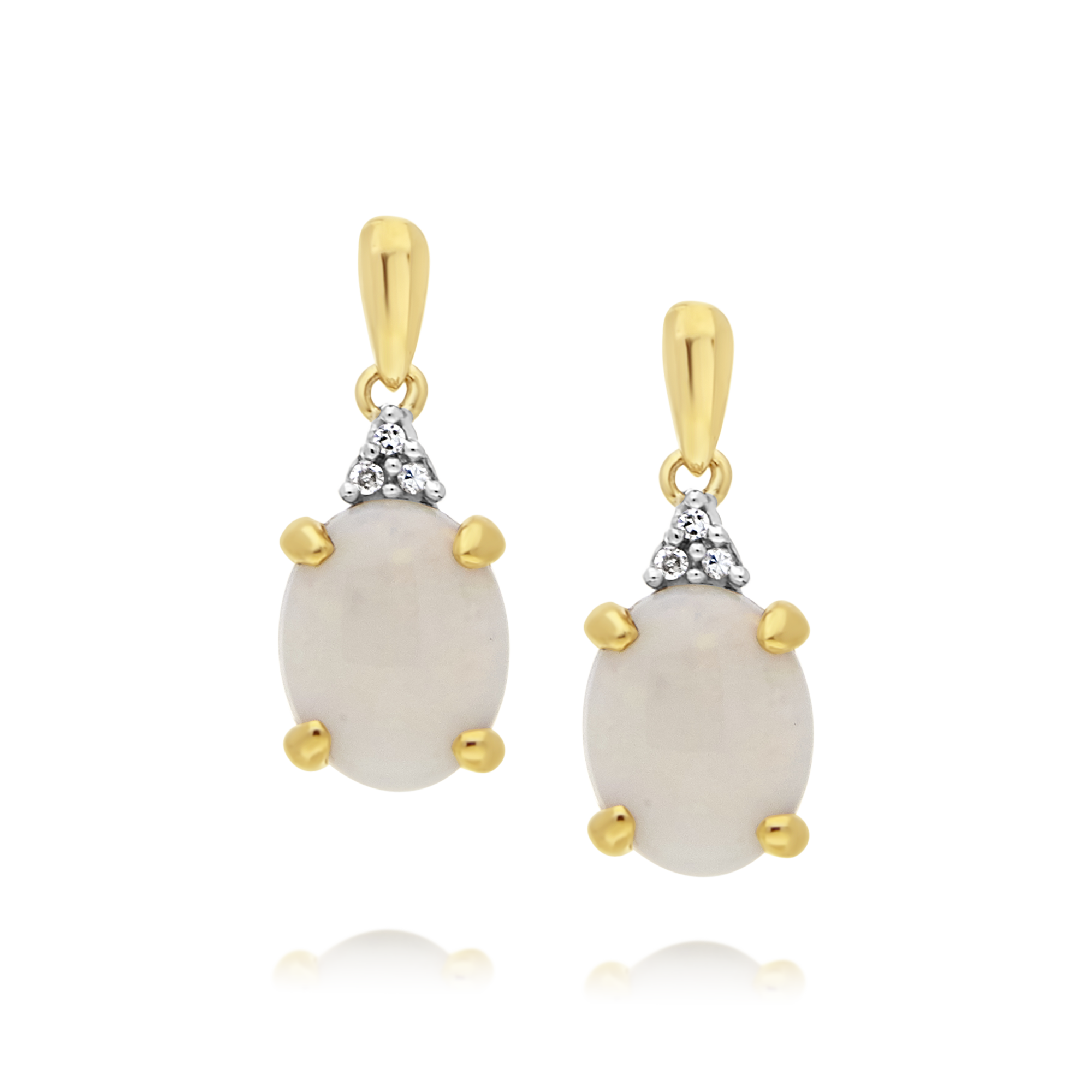 Opal and Diamond Drop Earrings