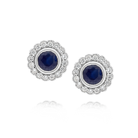 Sapphire and Diamond Bezel Set Earrings - Appleby Jewellers Dublin