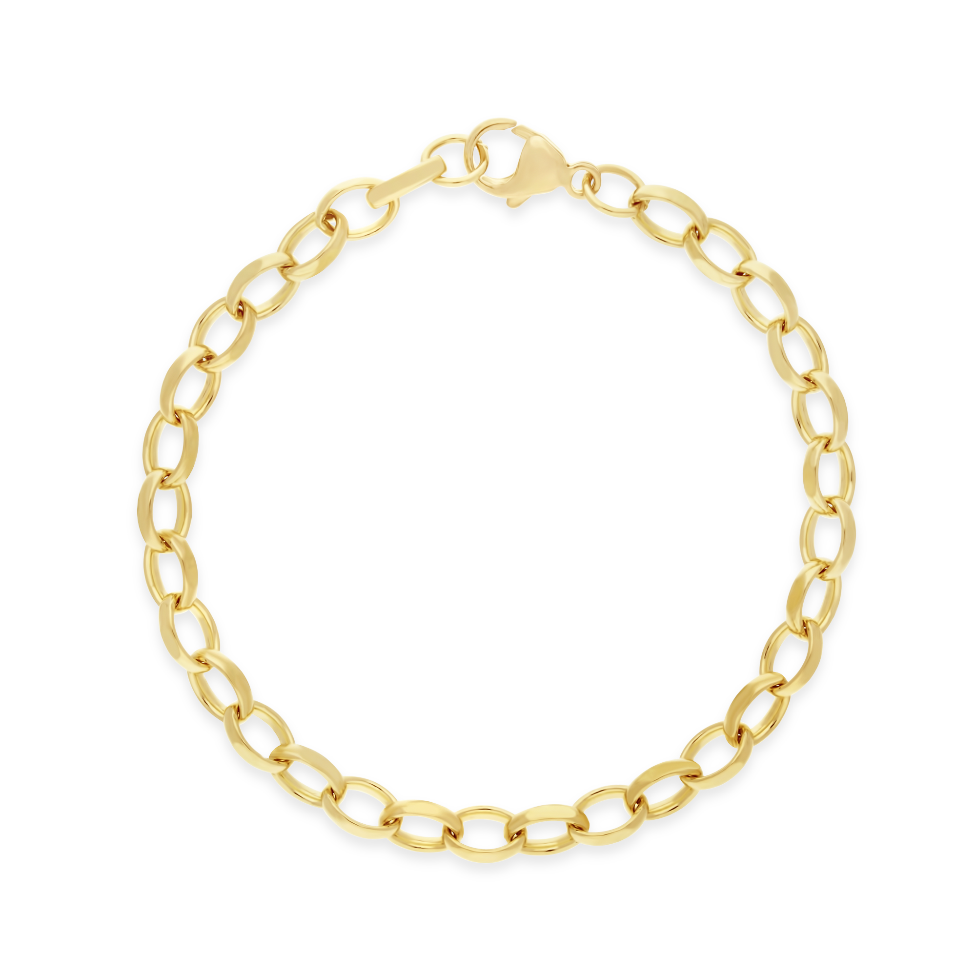 9ct Gold Oval Belcher Bracelet