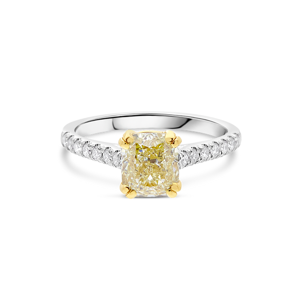 The "Amity" with  Cushion Cut Yellow Diamond - Appleby Jewellers Dublin