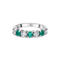 The "Galeria" Emerald and Diamond 7 Stone, Platinum