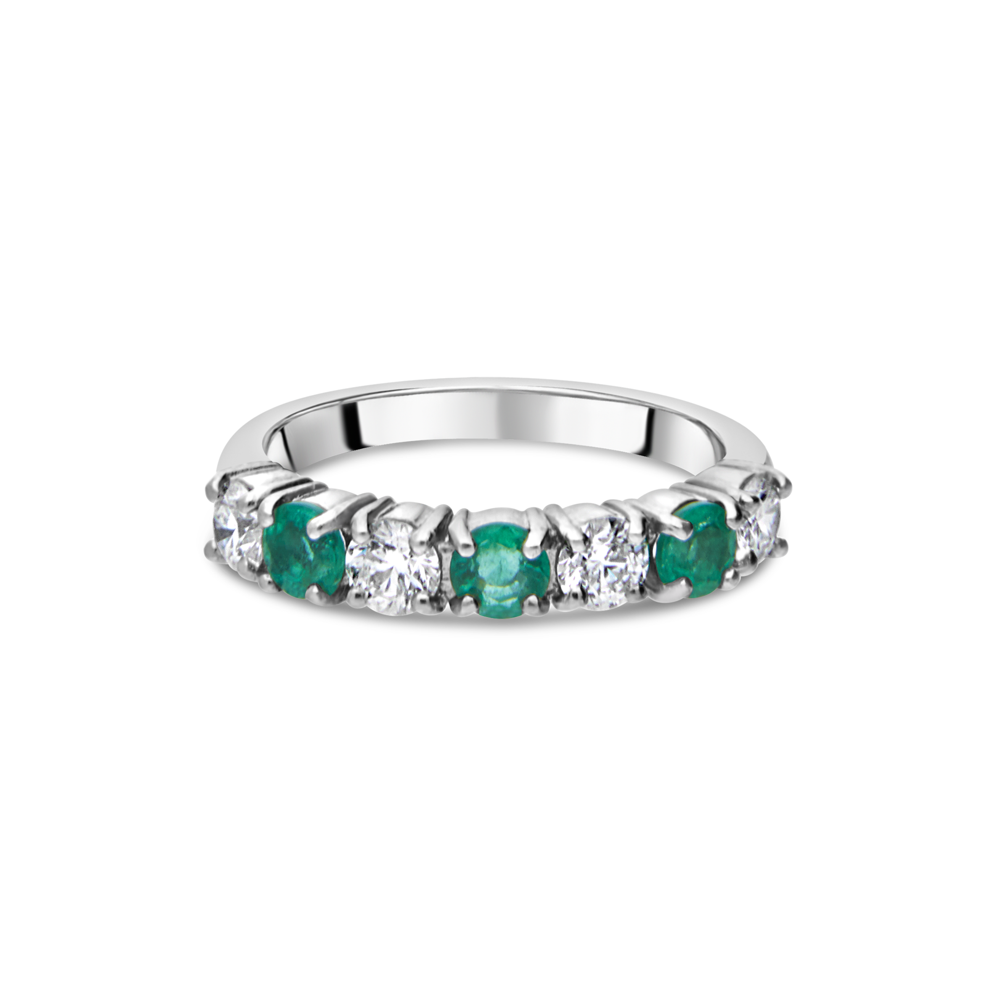 The "Galeria" Emerald and Diamond 7 Stone, Platinum