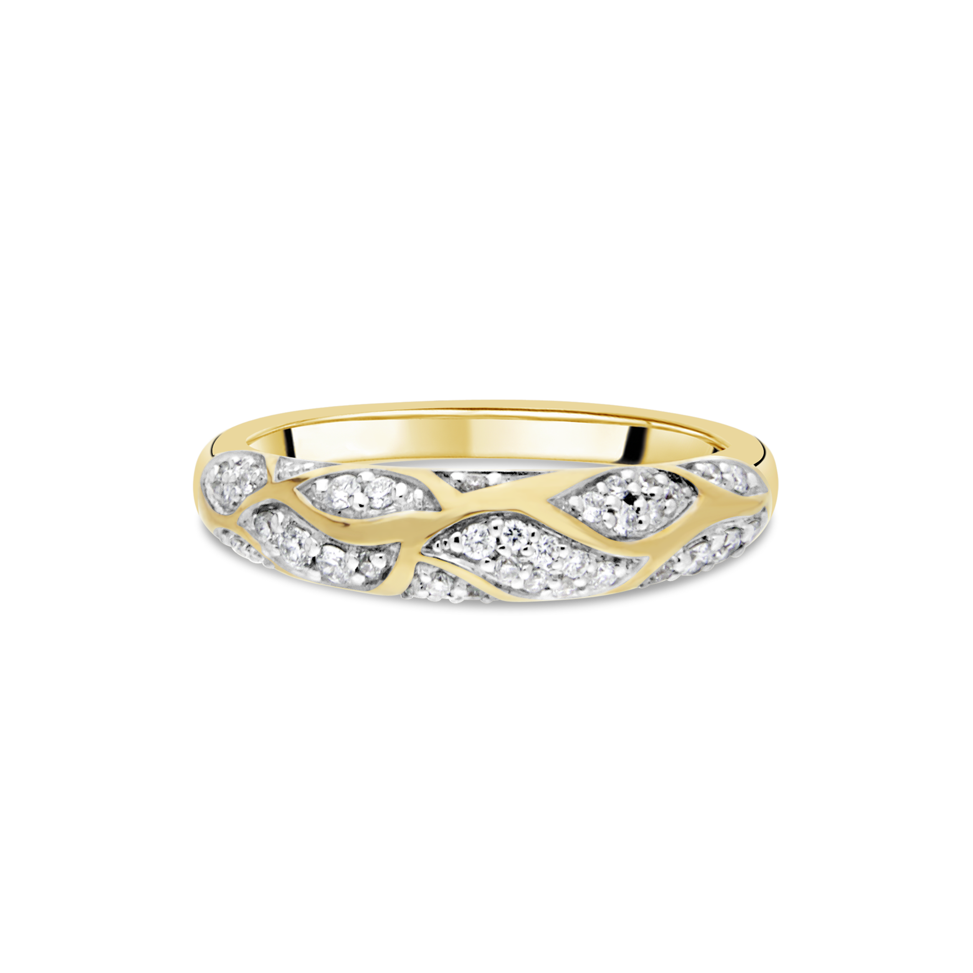 18ct Gold and Diamond Wave Ring