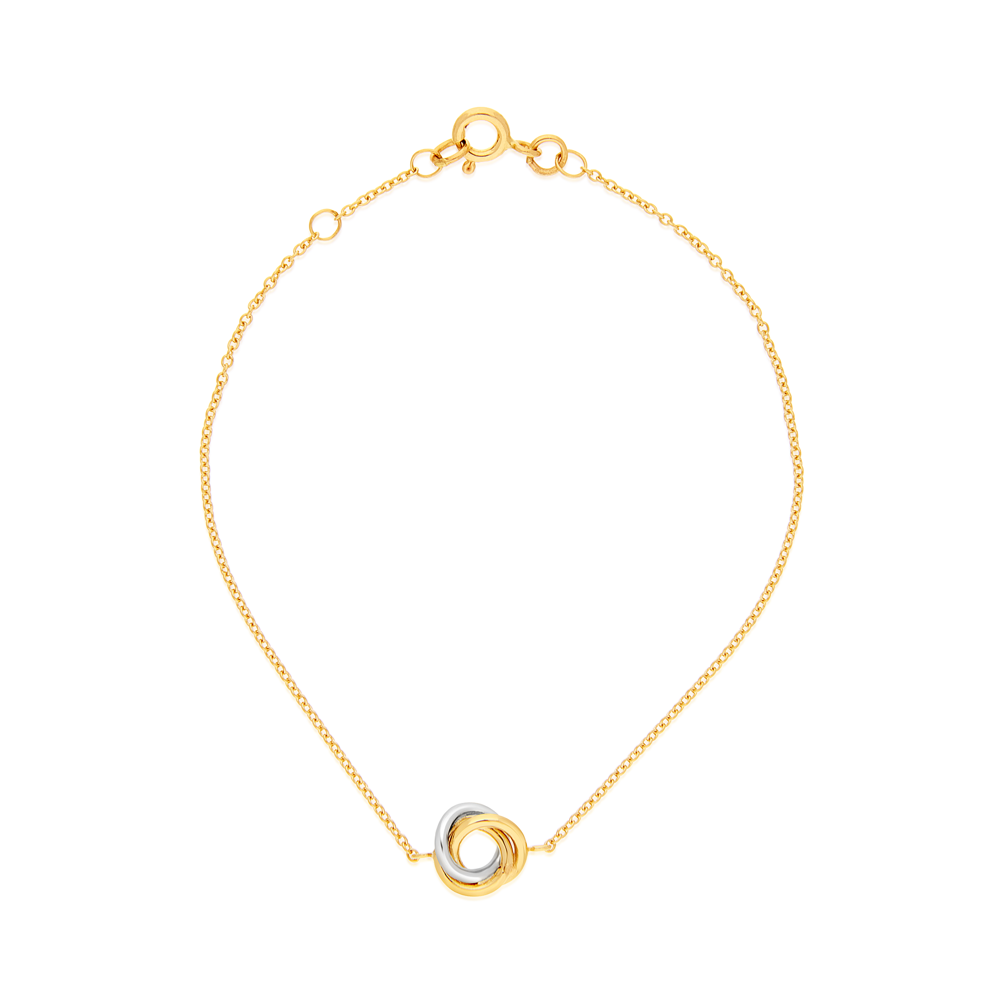 9ct gold 2 tone knot bracelet