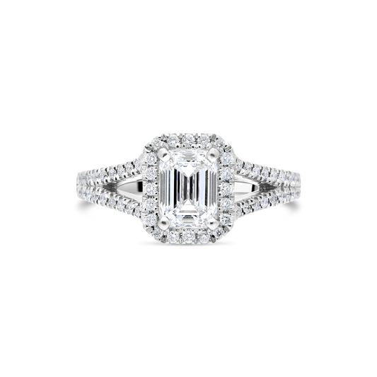 The "Ascendance" with Emerald Cut Platinum, 0.97ct total