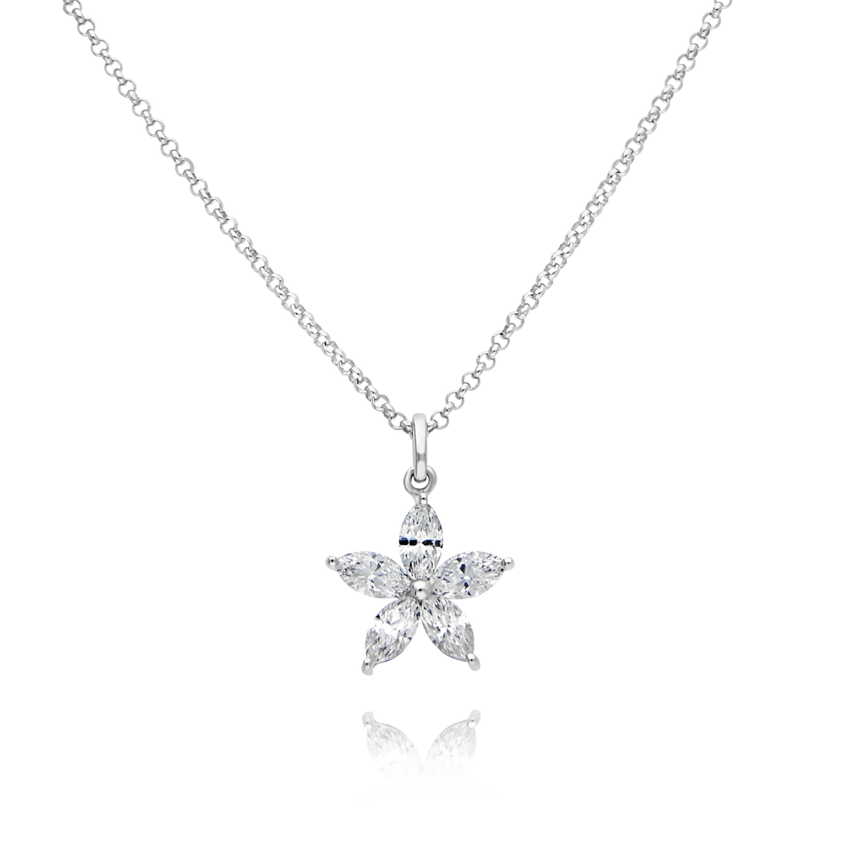 18ct White Gold Marquise Diamond Pendant - Appleby Jewellers Dublin
