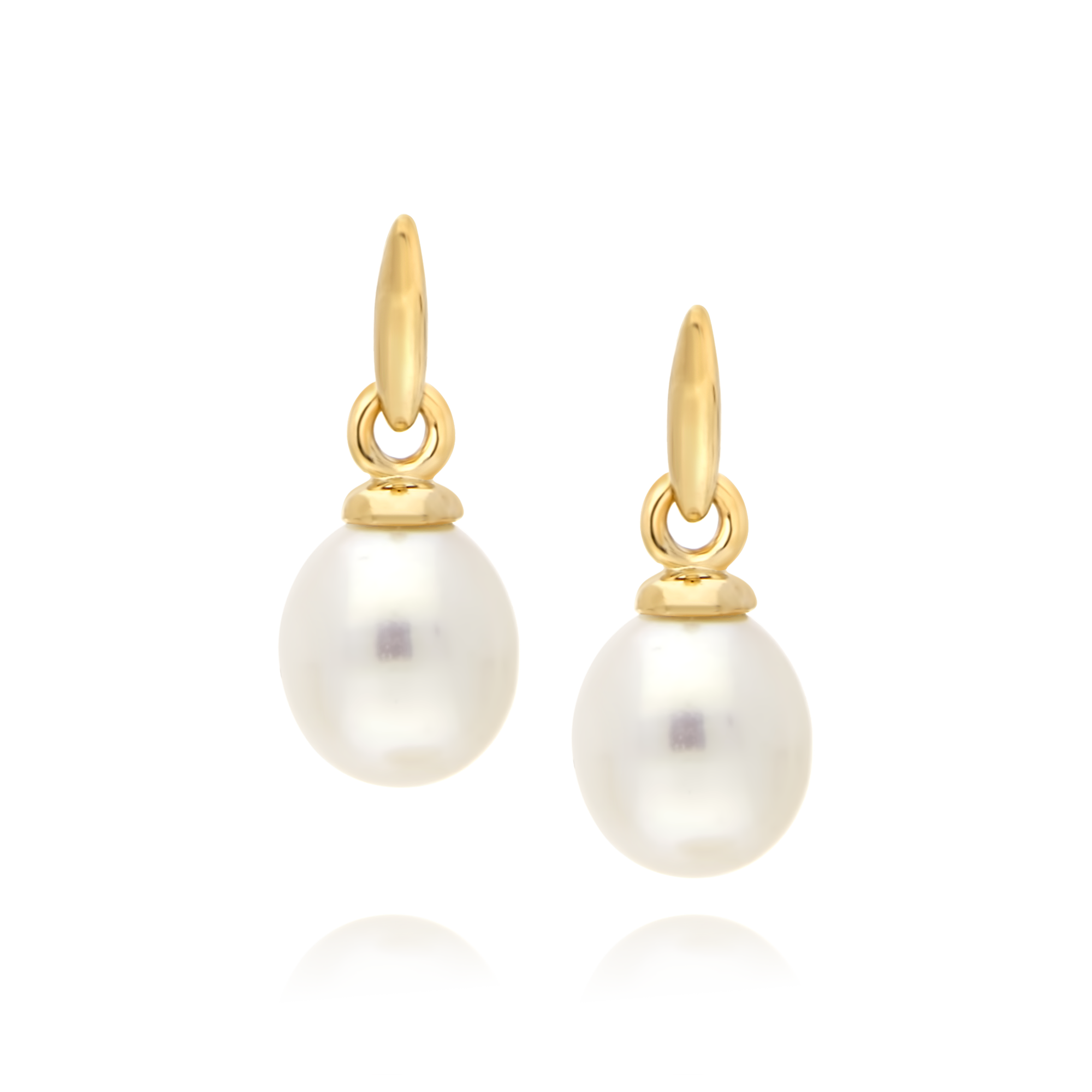Pearl Drop Earrings Yellow Gold