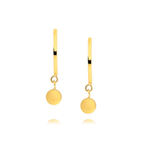 Gold Hoops with Disc Drop