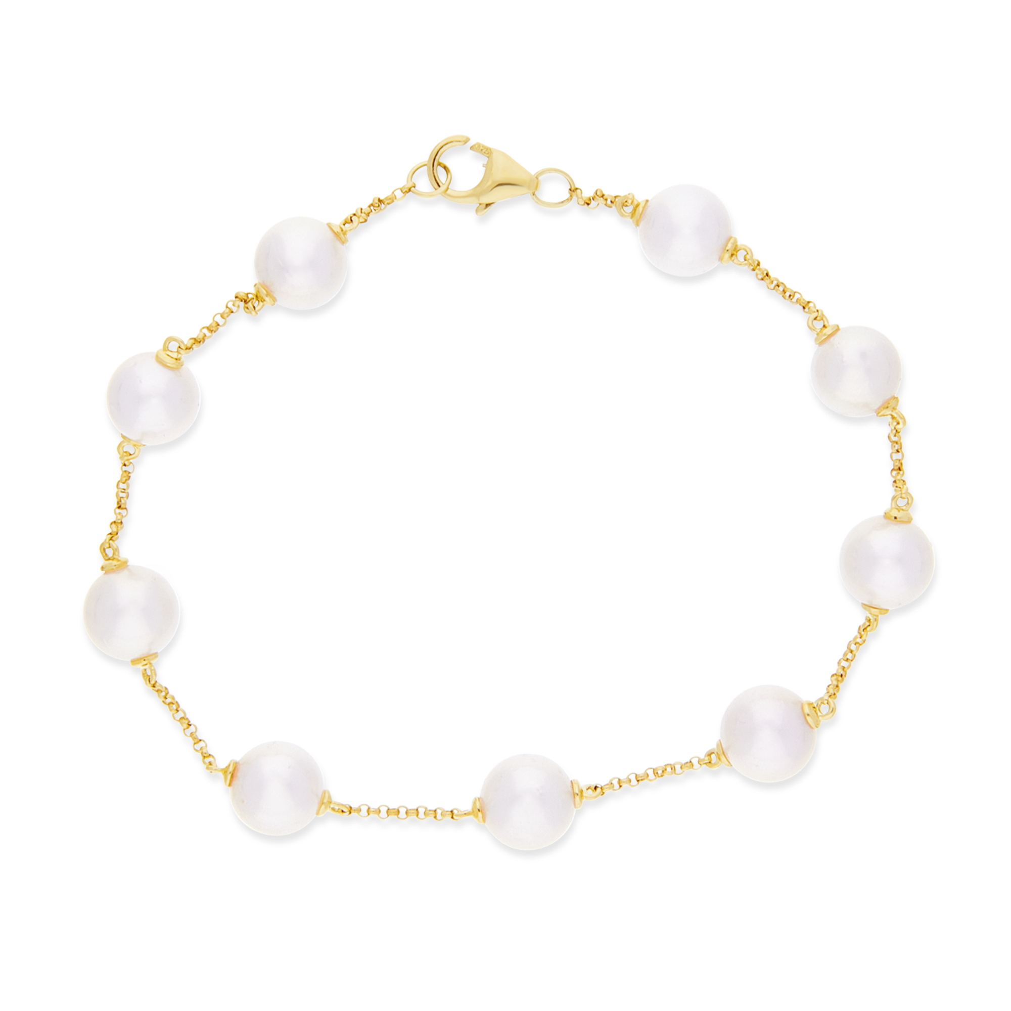 Yellow Gold Pearl Bracelet