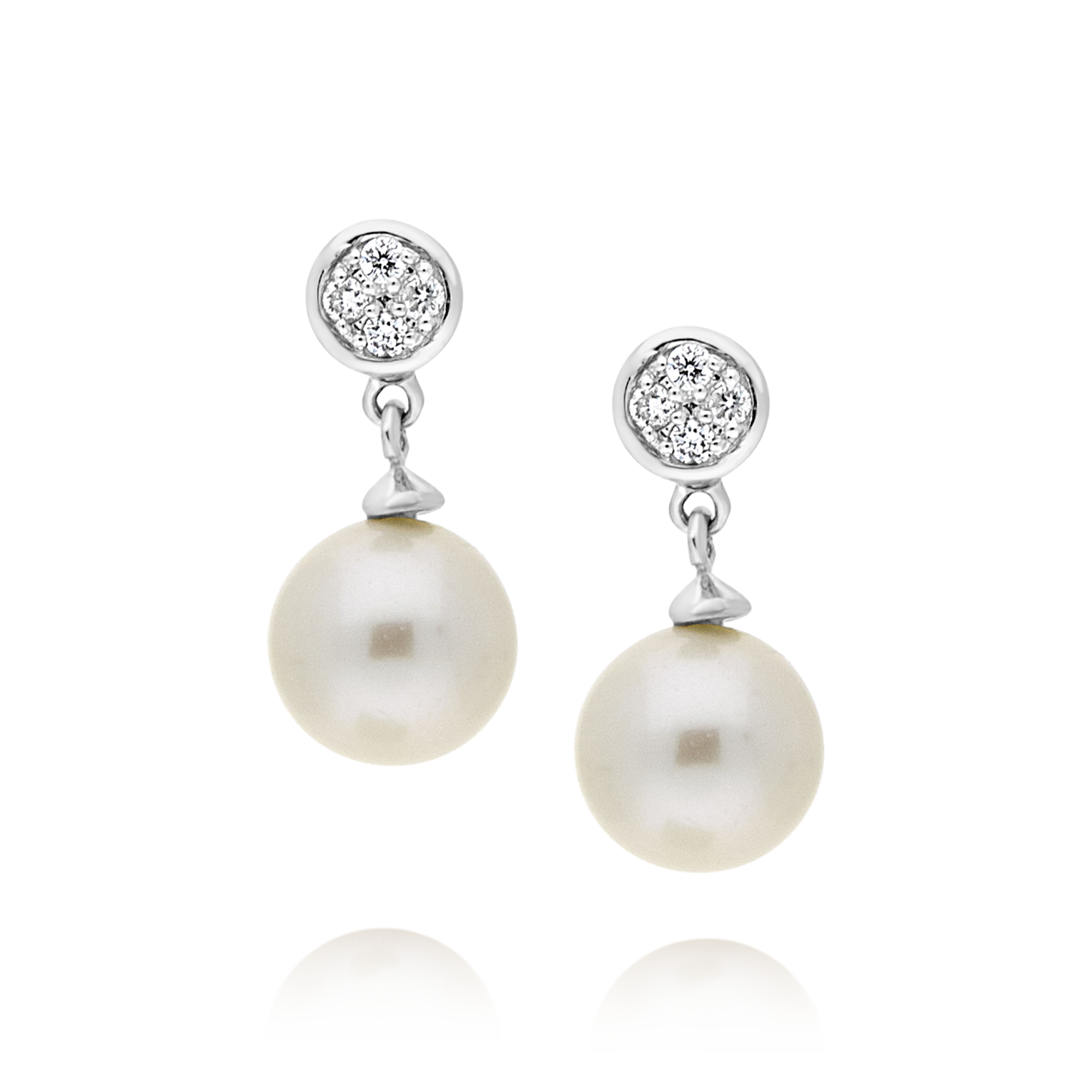 Pearl and Diamond Drop Earrings