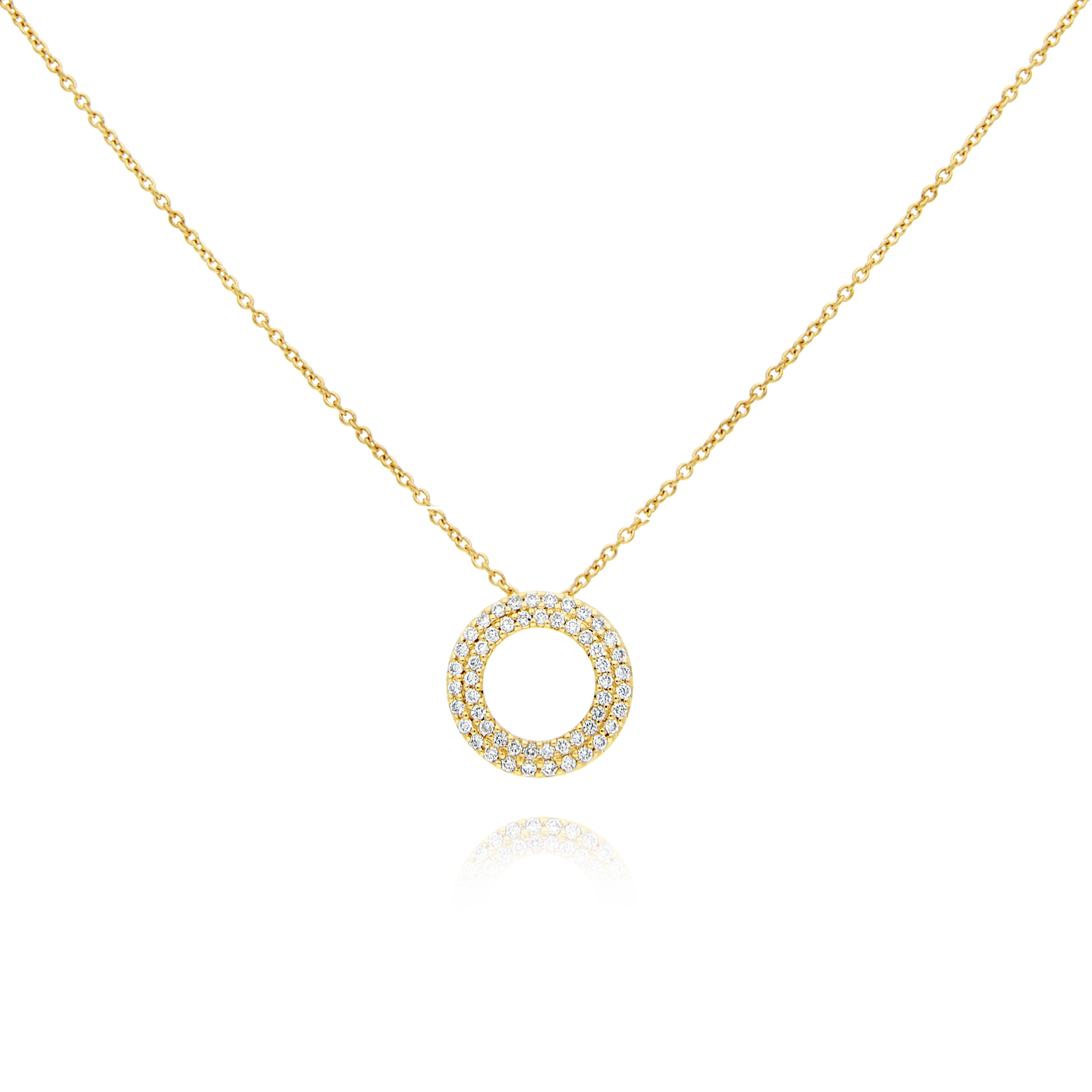 Diamond Circle Pendant Rose Gold