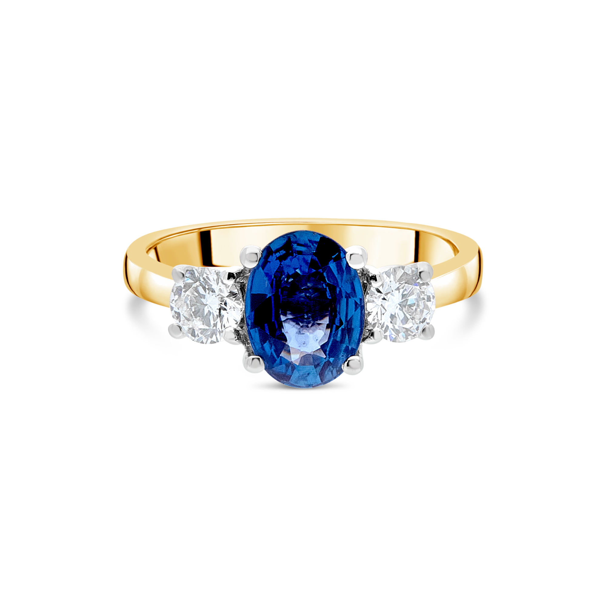 The "Tulip" with Sapphire and Diamond, Yellow Gold