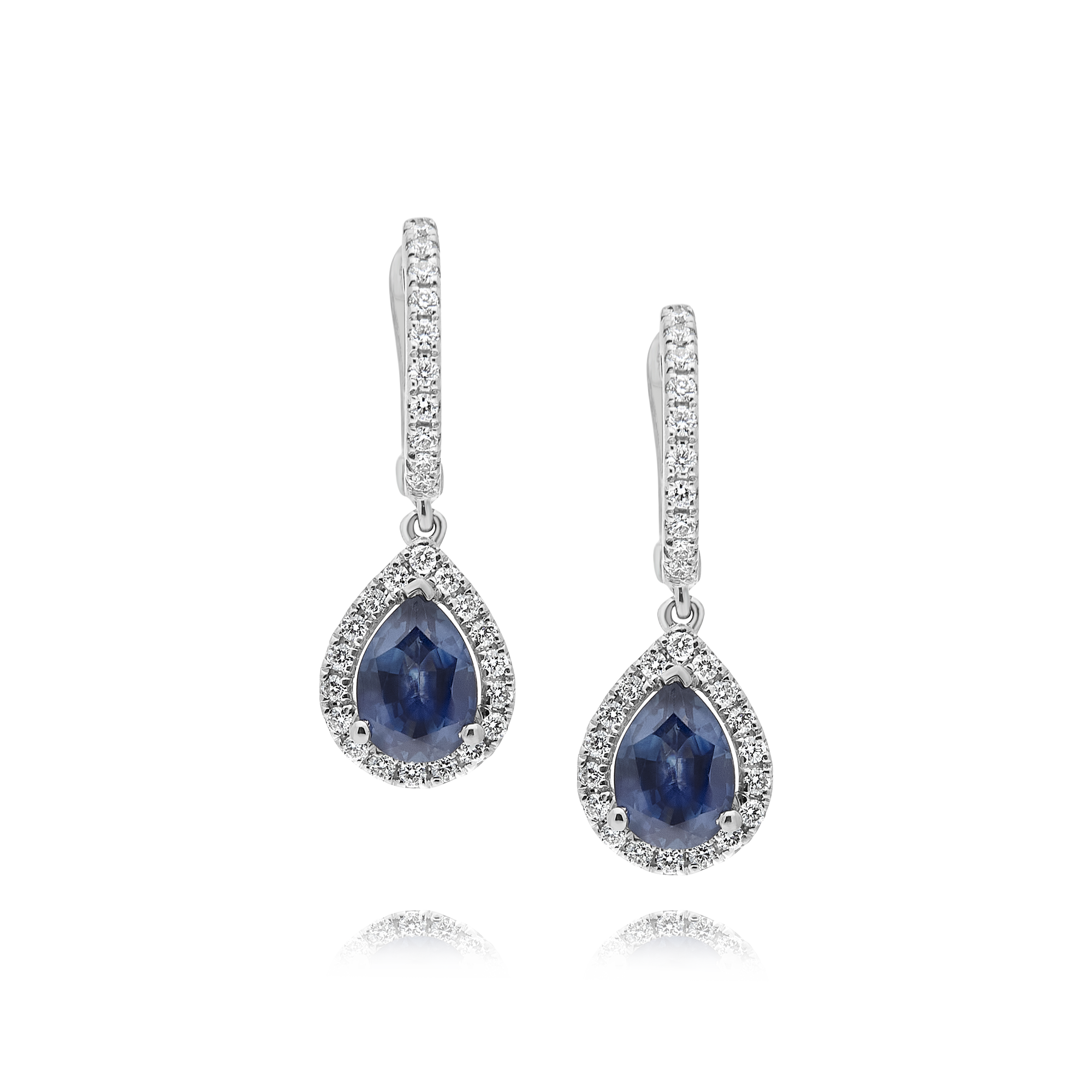 Sapphire and Diamond Drop Earrings