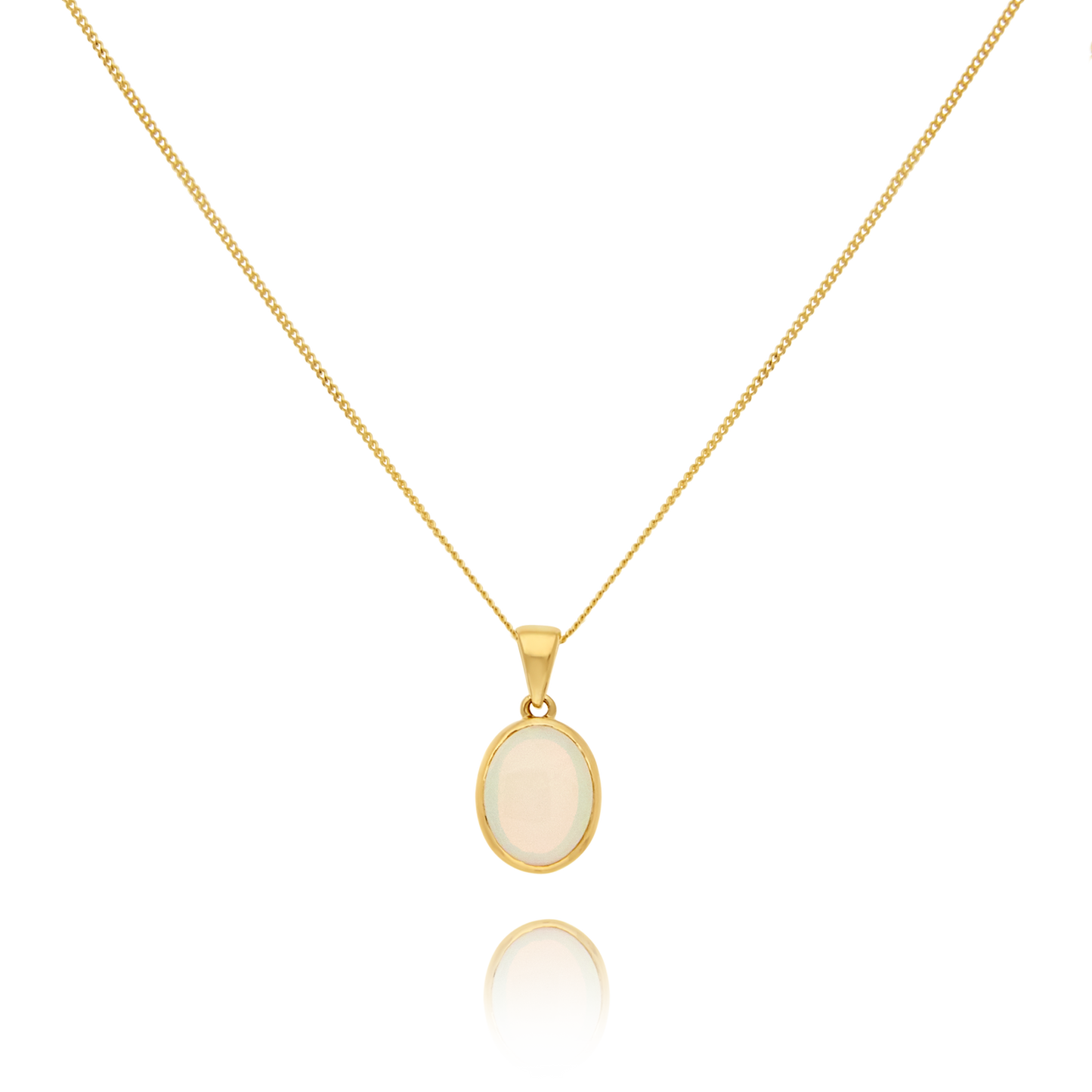 9ct Gold Bezel Set Opal Pendant