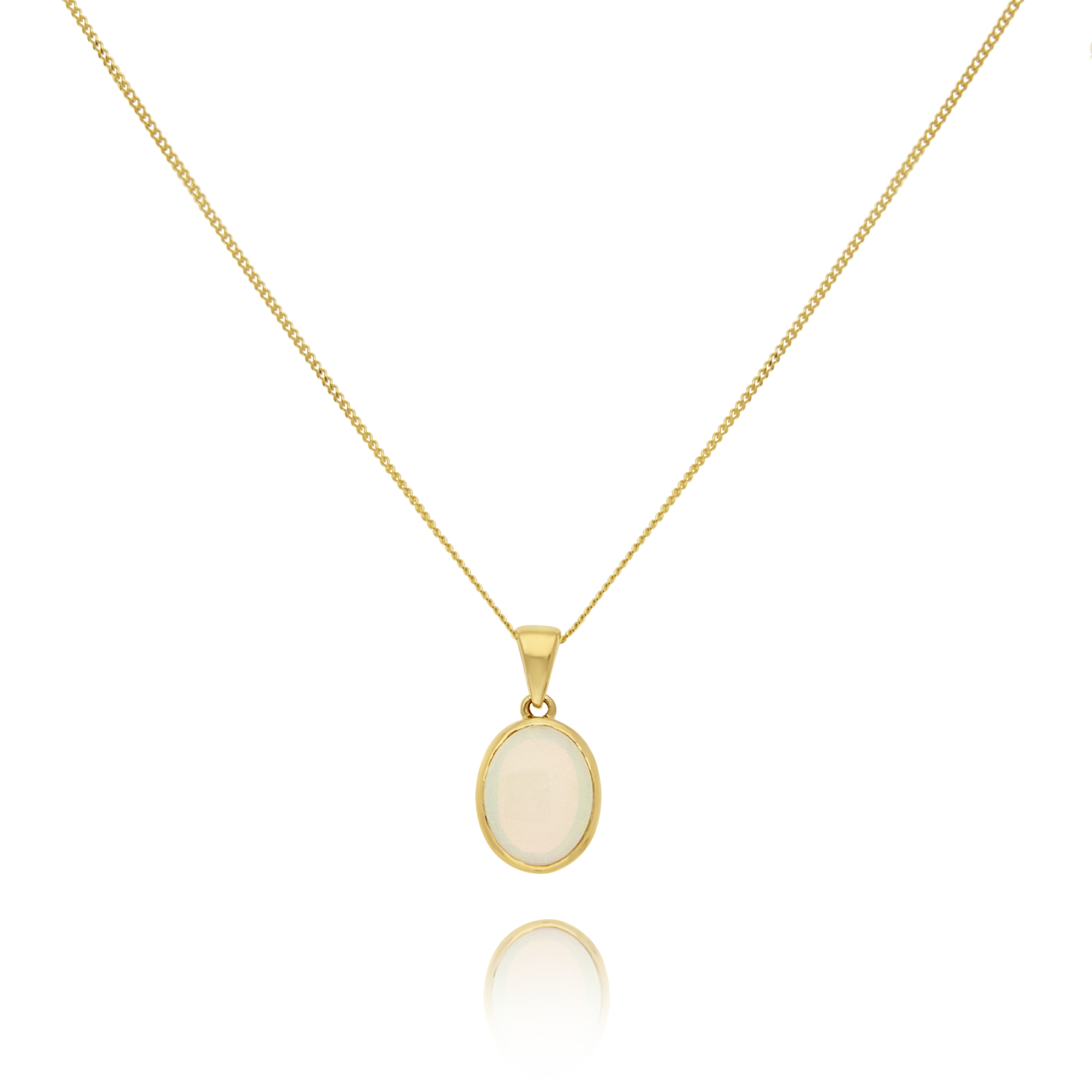 9ct Gold Bezel Set Opal Pendant