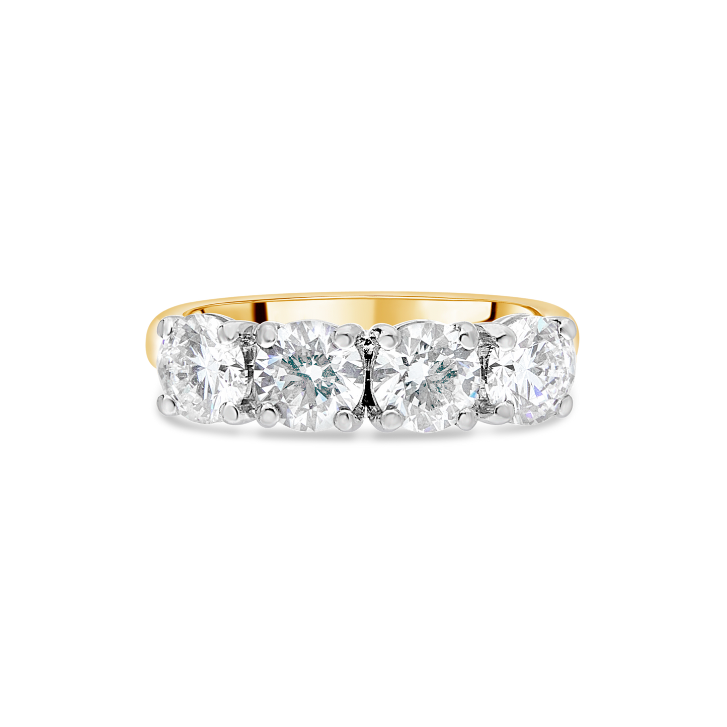 The "Ascot" Four Stone Eternity Ring, Yellow Gold