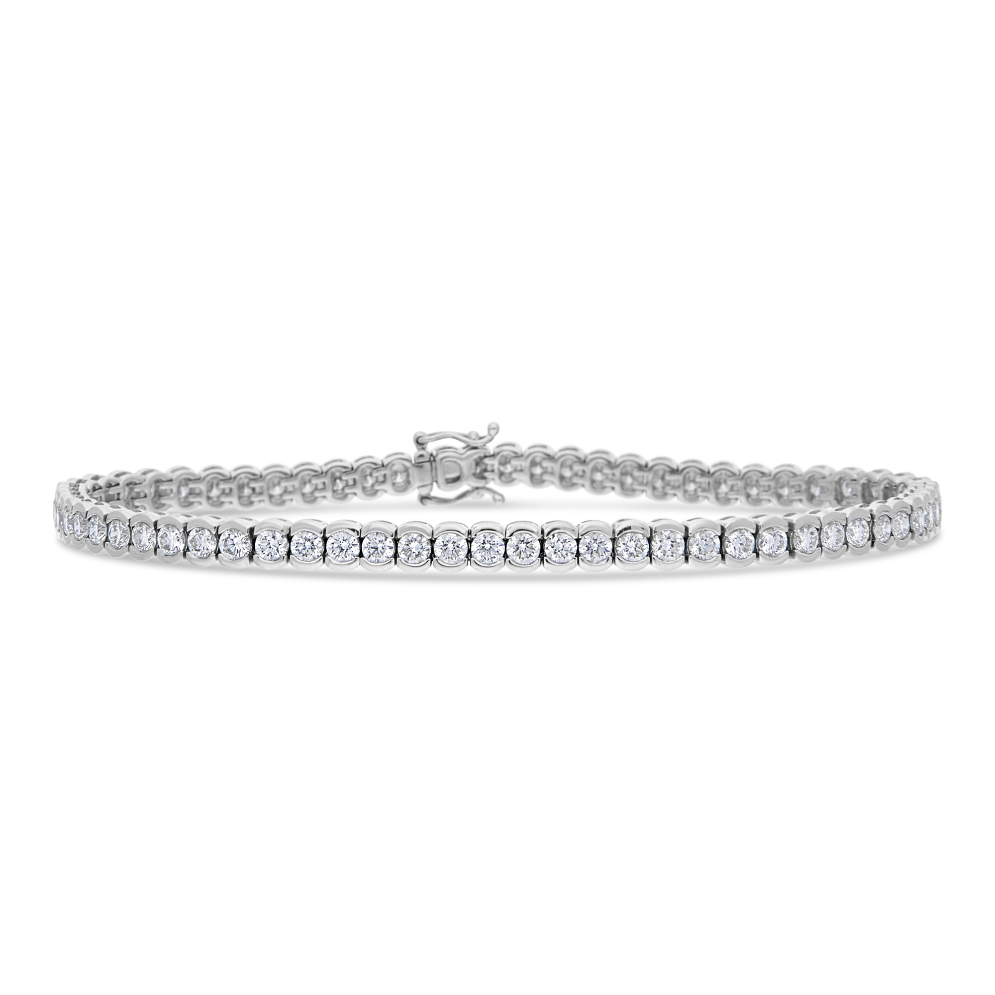 18ct White Gold Semi-Bezel Set Diamond Bracelet