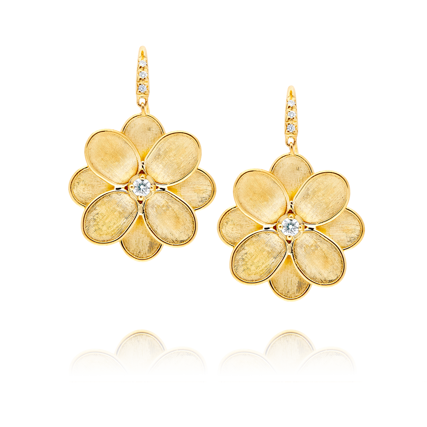 18ct Gold and Diamond "Petali" Drop Earrings Marco Bicego